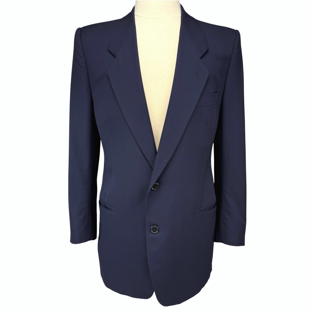 HUGO BOSS VTG Cerruti 1881 Virgin Wool Blazer Navy Blue 2 Button Mens Jacket 41L